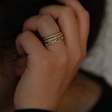 Woven Diamond Wedding Band