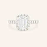 Ayame Emerald Cut Diamond Halo Engagement Ring