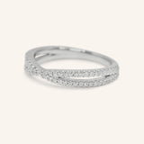 Criss Cross Diamond Intersecting Ring