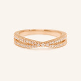 Criss Cross Diamond Intersecting Ring