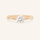Levana Round Diamond Twist Accented Engagement Ring