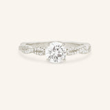 Levana Round Diamond Twist Accented Engagement Ring