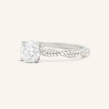 Levana Round Diamond Twist Accented Engagement Ring