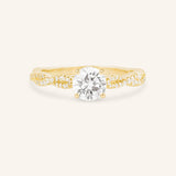 Levana Round Diamond Twist Accented Engagement Ring