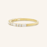 Tea Dress Round Baguette Diamond Wedding Ring