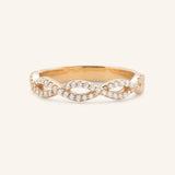 Double Interwoven Diamond Wedding Ring
