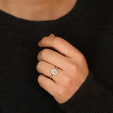 Claire Oval Diamond Halo Vintage-Style Engagement Ring