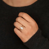 Claire Oval Diamond Halo Vintage-Style Engagement Ring