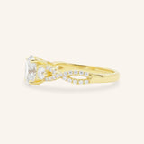Lindey Oval Three Stone Diamond Engagement Ring