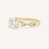 Lindey Round Three Stone Diamond Engagement Ring