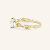 Lindey Round Three Stone Diamond Engagement Ring