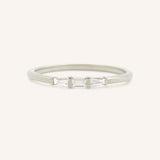 Three Stone Diamond Baguette Stackable Ring