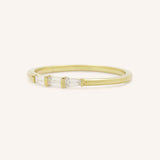 Three Stone Diamond Baguette Stackable Ring