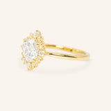 Elisa Oval Diamond Halo Cluster Engagement Ring