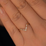 Rosalina V Diamond Wedding Band