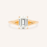 Sabora Emerald Cut Diamond Split Shank Engagement Ring