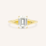 Sabora Emerald Cut Diamond Split Shank Engagement Ring