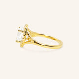 Emiko Oval Diamond Halo Split Shank Engagement Ring