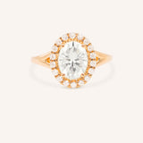 Emiko Oval Diamond Halo Split Shank Engagement Ring