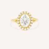 Emiko Oval Diamond Halo Split Shank Engagement Ring