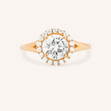 Emiko Round Diamond Halo Split Shank Engagement Ring