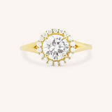 Emiko Round Diamond Halo Split Shank Engagement Ring