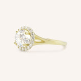 Emiko Round Diamond Halo Split Shank Engagement Ring
