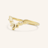 Lynnette Flora Curved Diamond Wedding Band