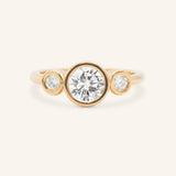 Tamara Round Three Stone Diamond Bezel Engagement Ring