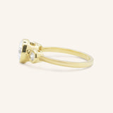 Tamara Round Three Stone Diamond Bezel Engagement Ring