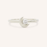 Moon and Star Diamond Ring