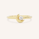 Moon and Star Diamond Ring