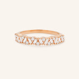 Round Baguette Diamond Scattered Cluster Ring
