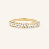 Round Baguette Diamond Scattered Cluster Ring