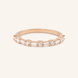 Elvire Baguette Round Diamond Ring