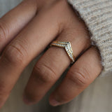 Zamora Diamond Double Row Curved Anniversary Band