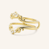 Aggie Contour Double Band Diamond Ring Guard