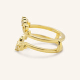 Aggie Contour Double Band Diamond Ring Guard