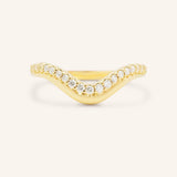 Nicolasa Curved Diamond Wedding Band