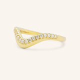 Nicolasa Curved Diamond Wedding Band