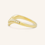 Nicolasa Curved Diamond Wedding Band