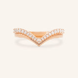 Lailah Double Chevron Diamond Wedding Band