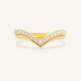 Lailah Double Chevron Diamond Wedding Band