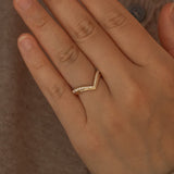 Lailah Double Chevron Diamond Wedding Band