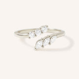 Round and Marquise Open Diamond Bypass Ring
