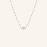 Marquise Diamond Bezel Set Pendant Necklace