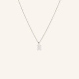 Solitaire Prong-Set Emerald Cut Diamond Pendant Necklace