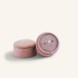 Velvet Backdrop Single Ring Box - Rose Pink
