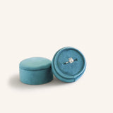 Velvet Backdrop Single Ring Box - Teal