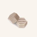 Velvet Hexagon Double Ring Box - Champagne